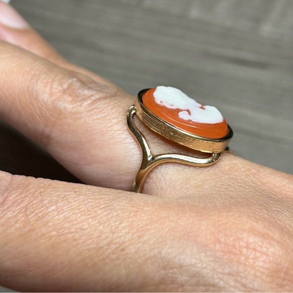 Vintage Cameo Ring - gold filled, signed - Picture 6 of 7